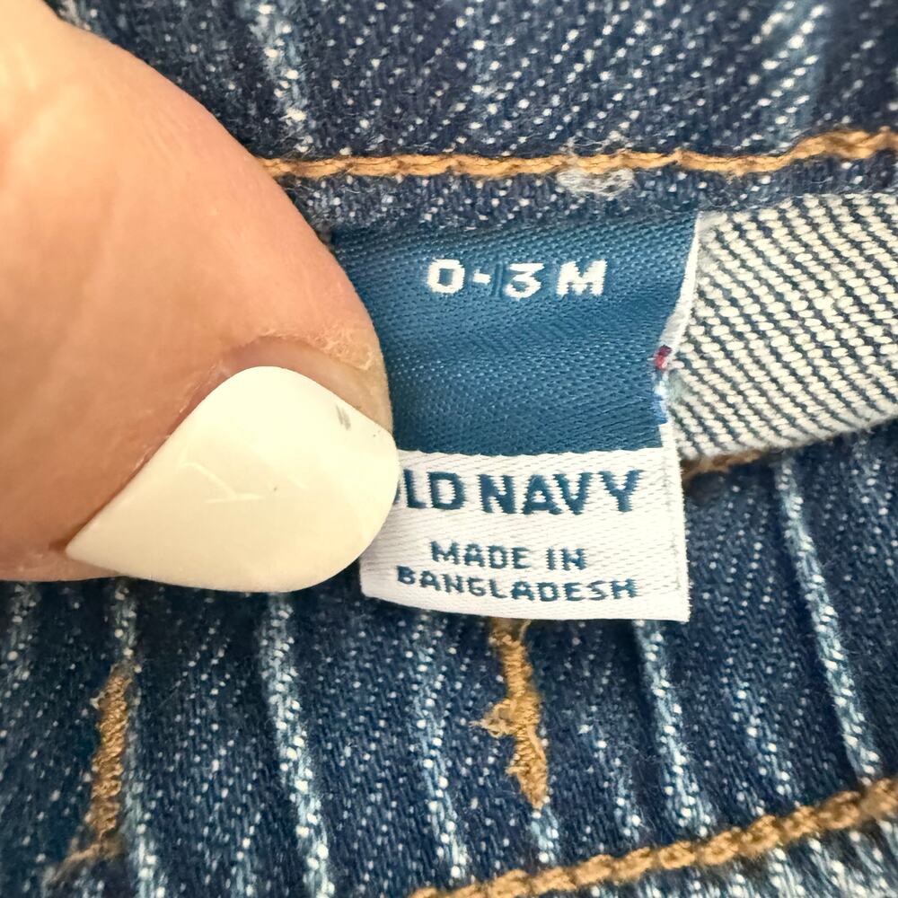 NWT Old Navy Pull On Elastic Waist Denim Jeans Baby Boy 0-3 Months Drawstring - Picture 5 of 8